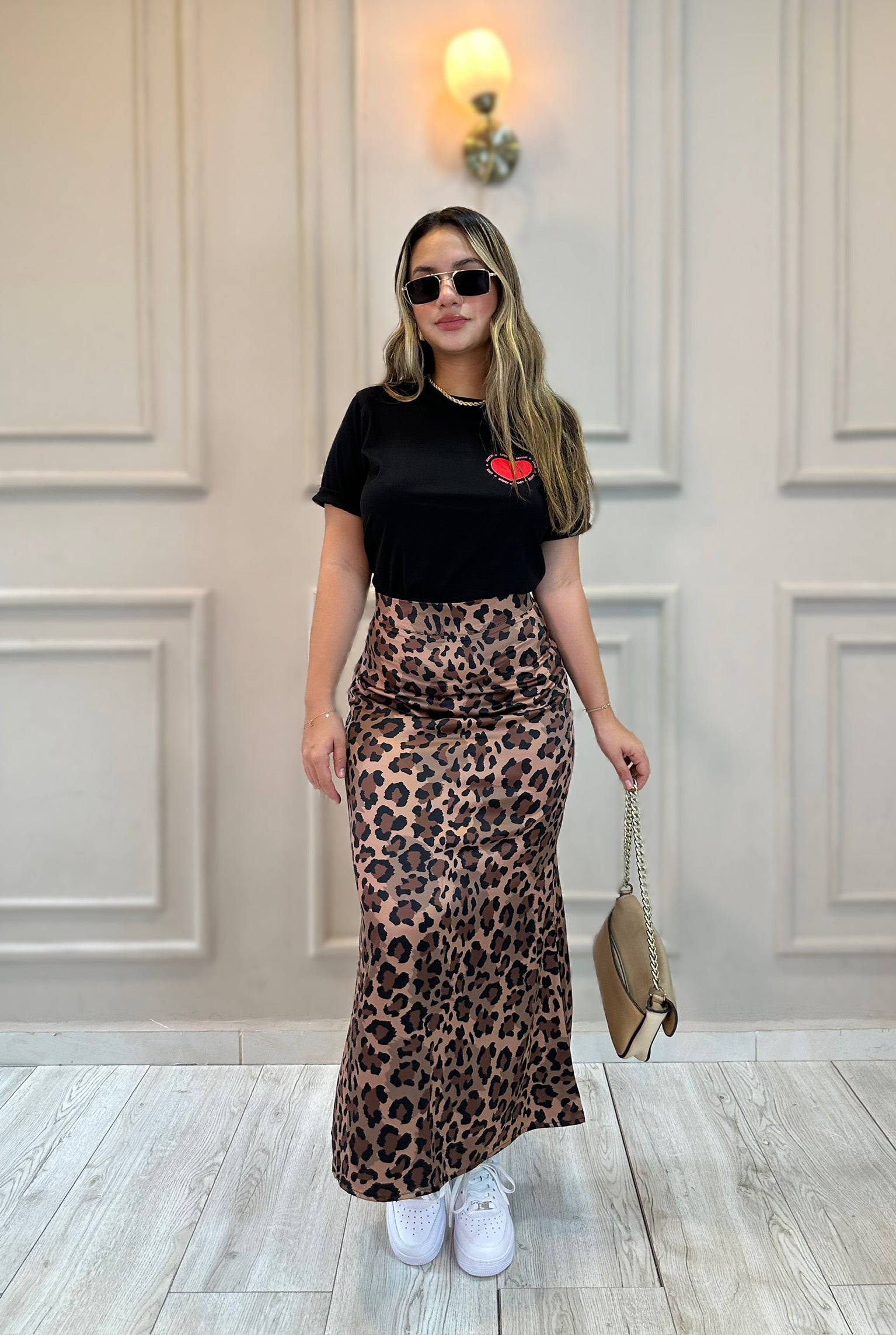 FALDA MIDI ANIMAL PRINT