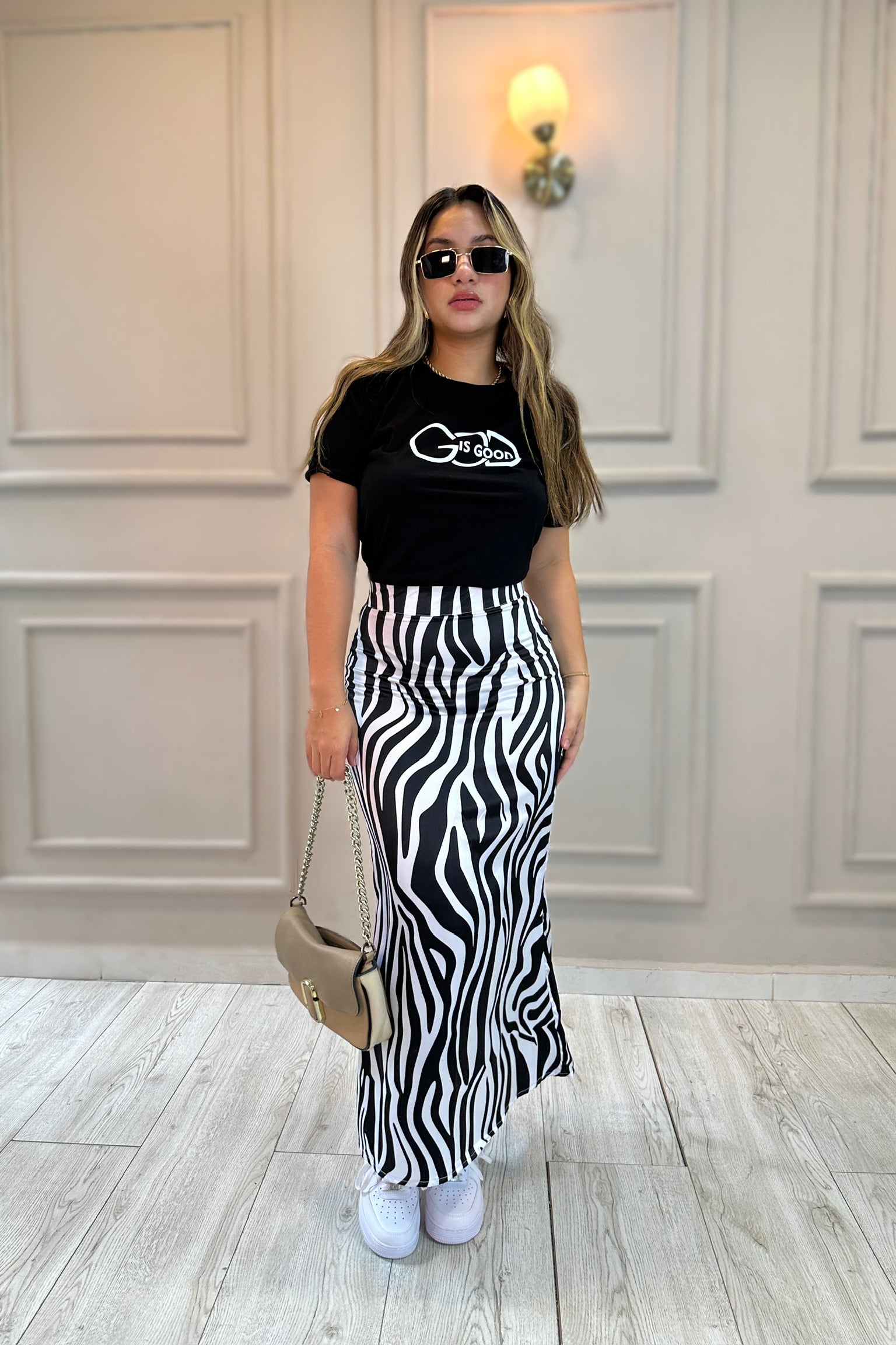 FALDA MIDI ANIMAL PRINT
