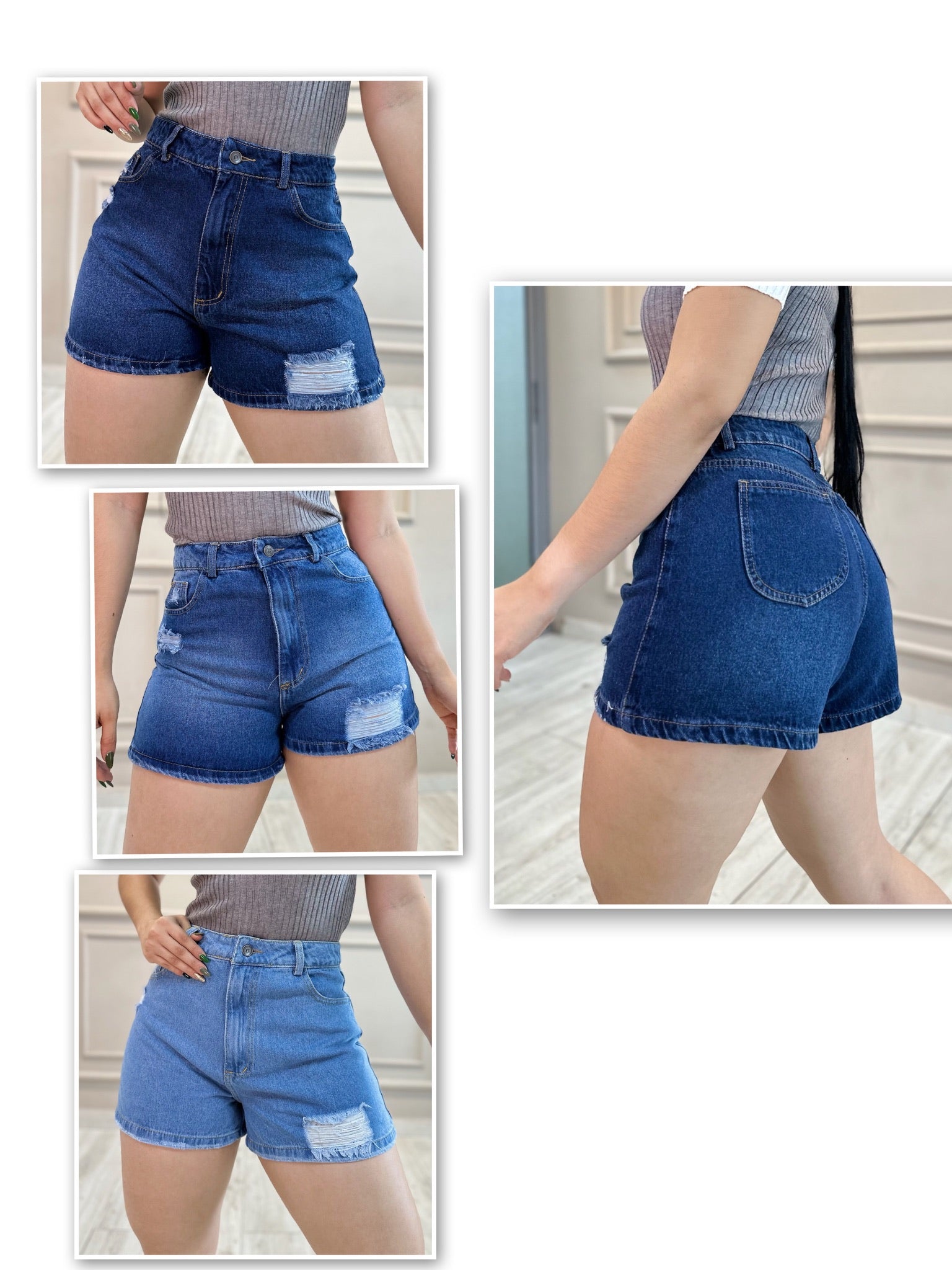 SHORT DENIM DESGASTE