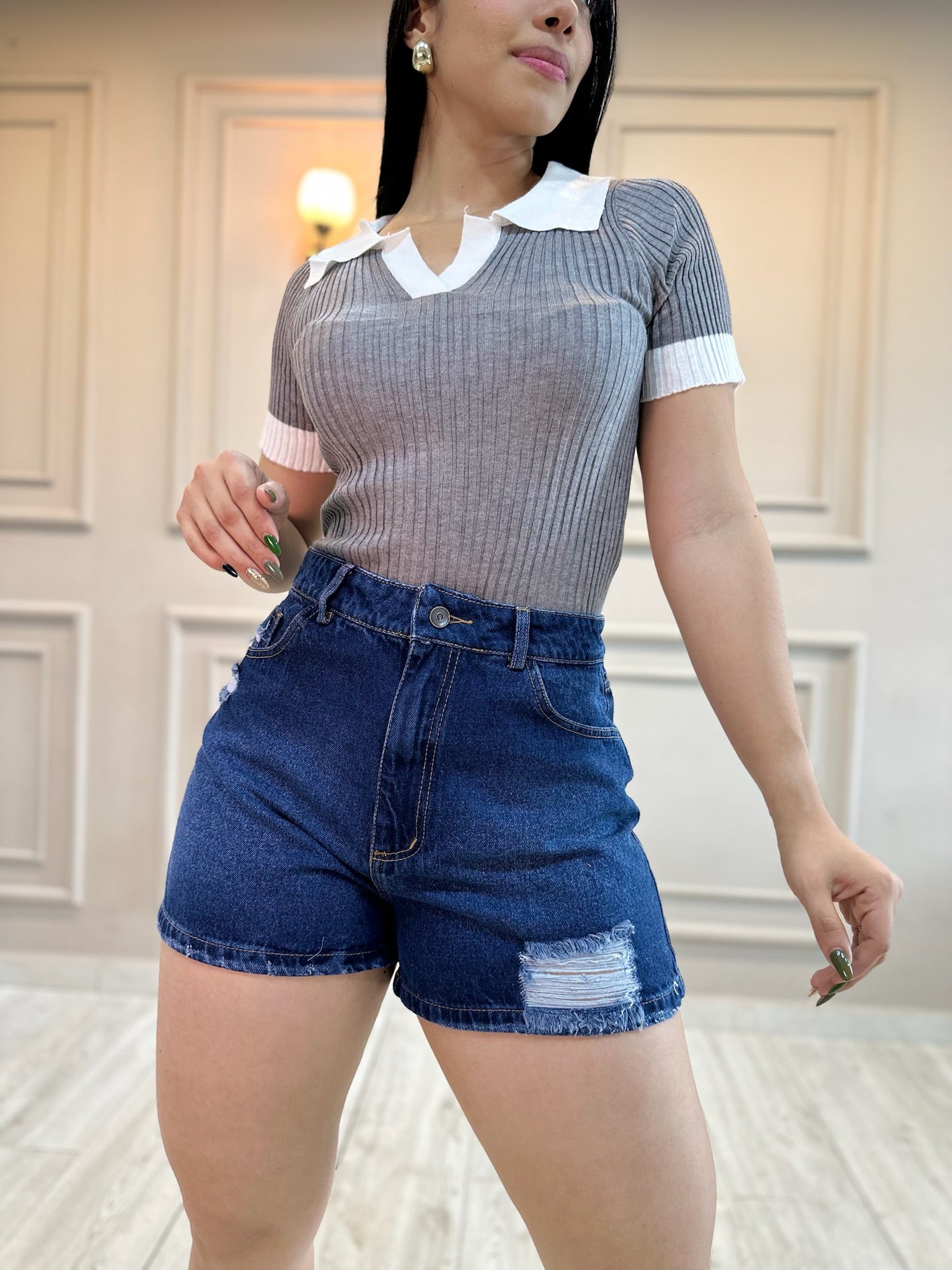 SHORT DENIM DESGASTE