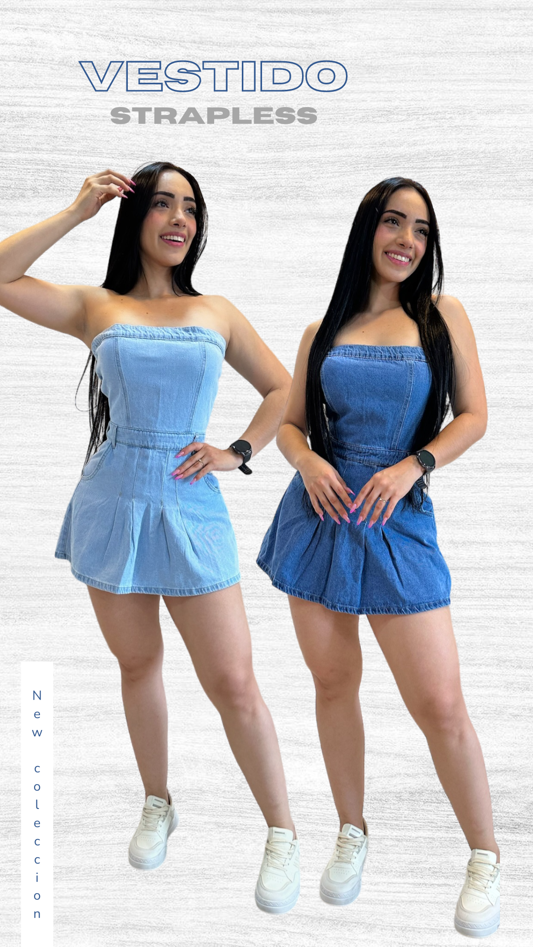 VESTIDO STRAPLESS JEANS